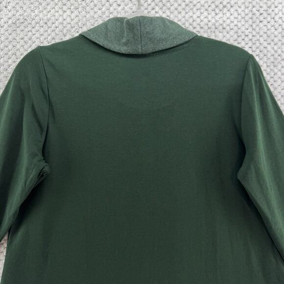 J Jill Dress Women SP Green A-Line Cowl Neck Long Sleeves Side Pockets Over Knee - Picture 8 of 14